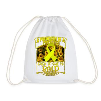 Neuroblastoma Awareness Shirt, Princess Is A - Drawstring Bag - white - Front