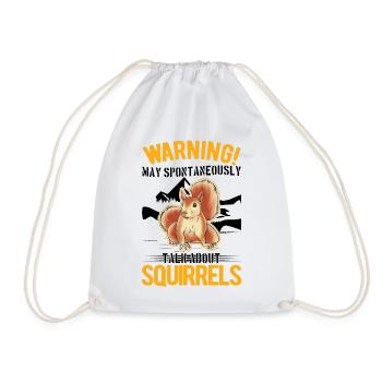 Warning Squirrel Grey Squirrel - Drawstring Bag - white - Front