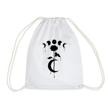 Occult Rose Gothic Moon Phase Occult Aesthetic - Drawstring Bag - white - Front