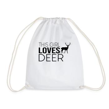 Fille Cerf Disant - Sac de sport léger - blanc - Devant