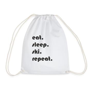 Ski - manger. Dormir. ski. répéter. - Sac de sport léger - blanc - Devant