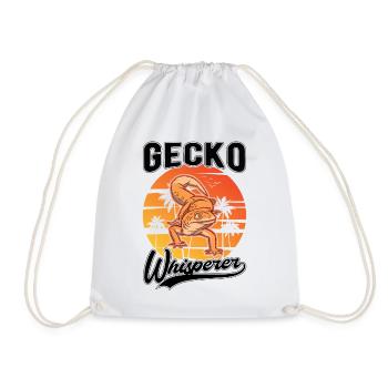 Gecko Whisperer Gecko Whisperer Leopard Gecko - Drawstring Bag - white - Front