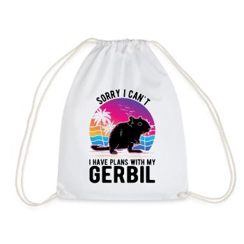 Gerbil Gift Racing Rat Germesau - Drawstring Bag - white - Front
