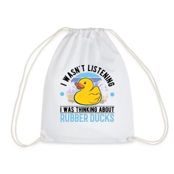 Rubber Duck Squeaky Duck Bathing Duck - Drawstring Bag - white - Front