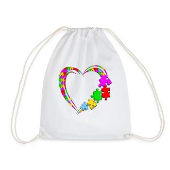 Autisme Covenant Coeur Parents heureux Frères et sœurs - Sac de sport léger - blanc - Devant