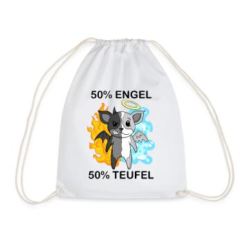 Hund Terrier - Engel und Teufel - Turnbeutel - Weiß - Vorne