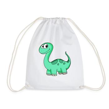 Dinosaurier Motiv - Turnbeutel - Weiß - Vorne