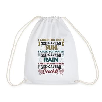Crochet lucky yarns - Drawstring Bag - white - Front