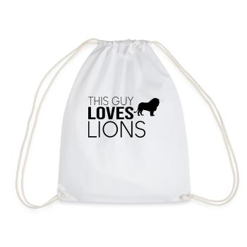 Type Lion Saying - Drawstring Bag - white - Front