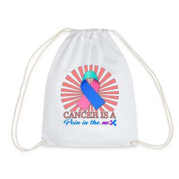 Chemise de sensibilisation au cancer de la thyroïde, le cancer est douloureux - Sac de sport léger - blanc - Devant