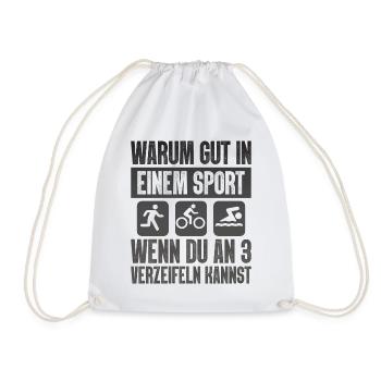 Warum Gut In Einem Sport Triathlon - Turnbeutel - Weiß - Vorne