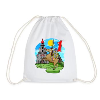 Ritter 1. Geburtstag 1 Jahre Junge Geschenk - Turnbeutel - Weiß - Vorne