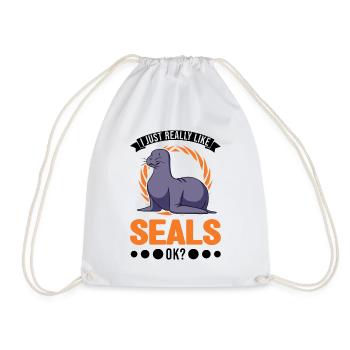 J’aime vraiment Seal Sea Lion Seal - Sac de sport léger - blanc - Devant