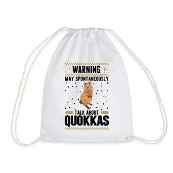 May spontaneously talk about Quokkas - Drawstring Bag - white - Front
