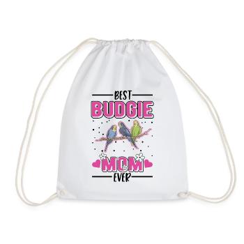 Budgie Mama Welli Parakeet - Drawstring Bag - white - Front