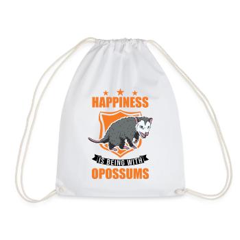 Happiness is being with Opossums Beutelratte - Drawstring Bag - white - Front