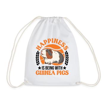 Guinea Pig Lucky Guinea Pig Guinea Pig - Drawstring Bag - white - Front