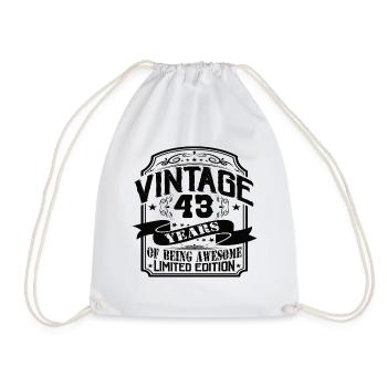 Vintage 43 ans d’être génial 43 anniversaire - Sac de sport léger - blanc - Devant