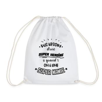 "Super Mamie" Idée De Cadeau Pour Grand-Mère - Sac de sport léger - blanc - Devant