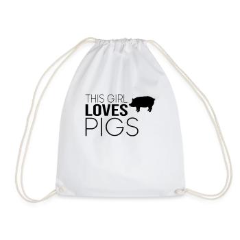 Dicton de cochon fille - Sac de sport léger - blanc - Devant