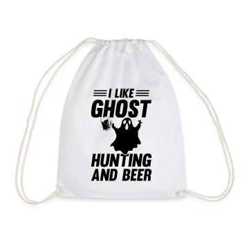 Halloween Ghost - J’aime la chasse aux fantômes et la bière - Sac de sport léger - blanc - Devant