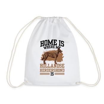La maison est l’endroit où se trouve mon Hollandse Herdershond - Sac de sport léger - blanc - Devant