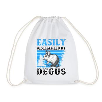 Degu leicht abgelenkt chilenisches Nagetier - Turnbeutel - Weiß - Vorne