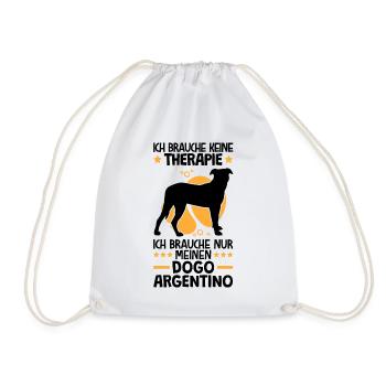 Ich brauche nur meinen Dogo Argentino - Turnbeutel - Weiß - Vorne