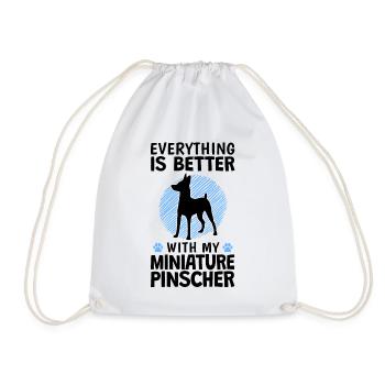 Tout est mieux avec Zwergpinscher Pinscher - Sac de sport léger - blanc - Devant