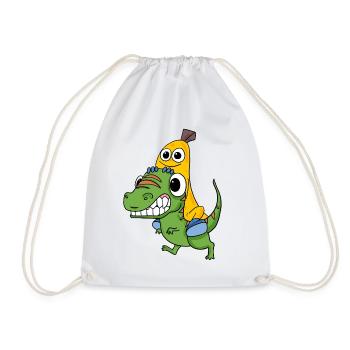 Dinosaurier und Banane - Turnbeutel - Weiß - Vorne