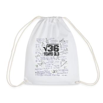 Square Root of 36 Math Nerd 6th Birthday - Drawstring Bag - white - Front