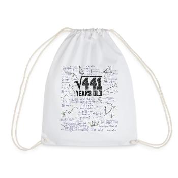 Square root of 441 math nerd 21st birthday - Drawstring Bag - white - Front