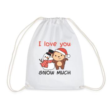 Singe je t’aime neige beaucoup schneemann wortspiel - Sac de sport léger - blanc - Devant