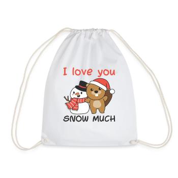 Biber Je t’aime neige beaucoup schneemann wortspiel - Sac de sport léger - blanc - Devant