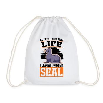 Seal Gift Seal Sea Lion - Drawstring Bag - white - Front