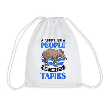 Tapir Lowland Tapir Tapirdae Tapir - Drawstring Bag - white - Front