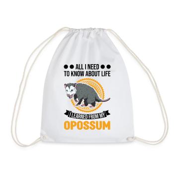 Opossum Gift Possum Pouch Rat - Drawstring Bag - white - Front