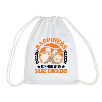 Le bonheur, c’est d’être avec Silkie Chickens Silk Chicken - Sac de sport léger - blanc - Devant
