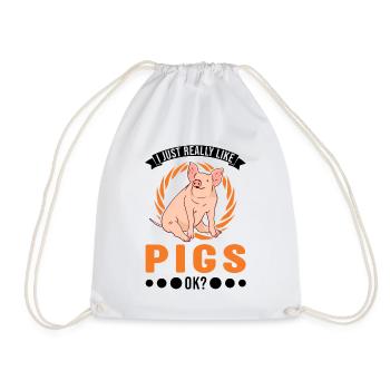 I just really like Pigs Landwirt Schweine - Turnbeutel - Weiß - Vorne