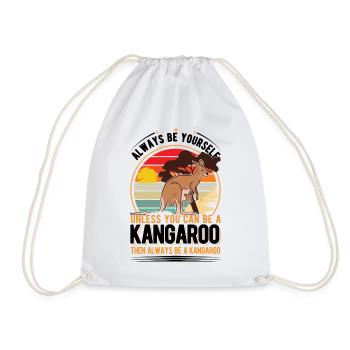 Always be yourself Kangaroo Australia Kangaroo - Drawstring Bag - white - Front