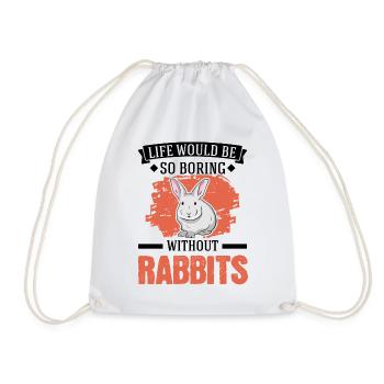 Rabbit Gift Rabbit Rabbit - Drawstring Bag - white - Front