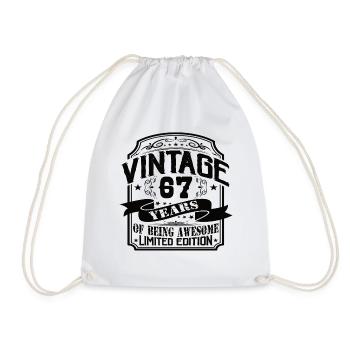 Vintage 67 Years of Being Awesome 67 Birthday - Drawstring Bag - white - Front