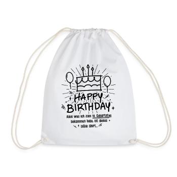 18. Geburtstag Happy Birthday Lustig 18 Jahre - Turnbeutel - Weiß - Vorne