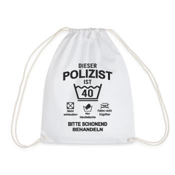 Polizist 40. Geburtstag Polizei Lustig 40 Jahre - Turnbeutel - Weiß - Vorne