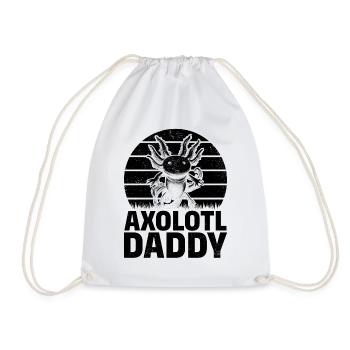 Axolotl Daddy Axolotl Lover Kawaii Axolotl Daddy - Drawstring Bag - white - Front