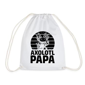 Axolotl Papa Kawaii Axolotl Lover - Drawstring Bag - white - Front