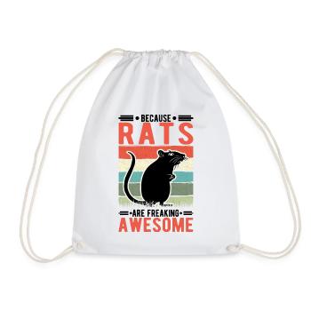 Because Rats are freaking awesome Ratte - Turnbeutel - Weiß - Vorne