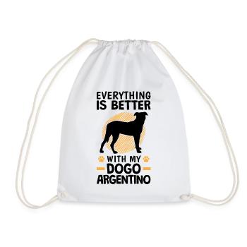 Tout va mieux avec un Dogo Argentino - Sac de sport léger - blanc - Devant