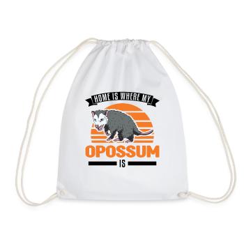 Home is where my Opossum is Possum Beutelratte - Turnbeutel - Weiß - Vorne