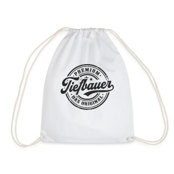 Tiefbauer Original Vintage Tiefbau - Turnbeutel - Weiß - Vorne